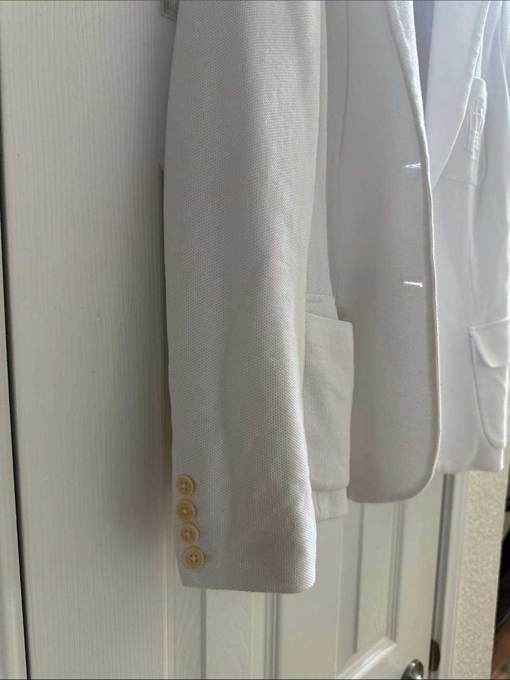 Ralph Lauren White Women’s Knit Blazer - Classic Single-Breasted Jacket - Picture 6 of 6
